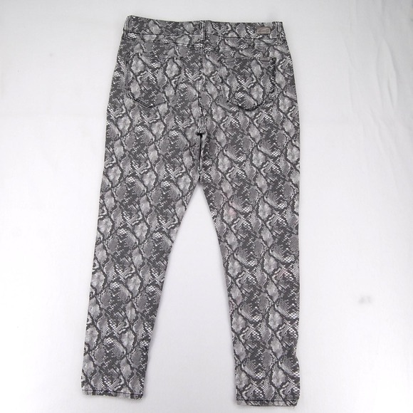 Seven7 Jeans Womens 14 Gray Snake Print Mid Rise Skinny Stretch Denim Pants - Picture 5 of 15